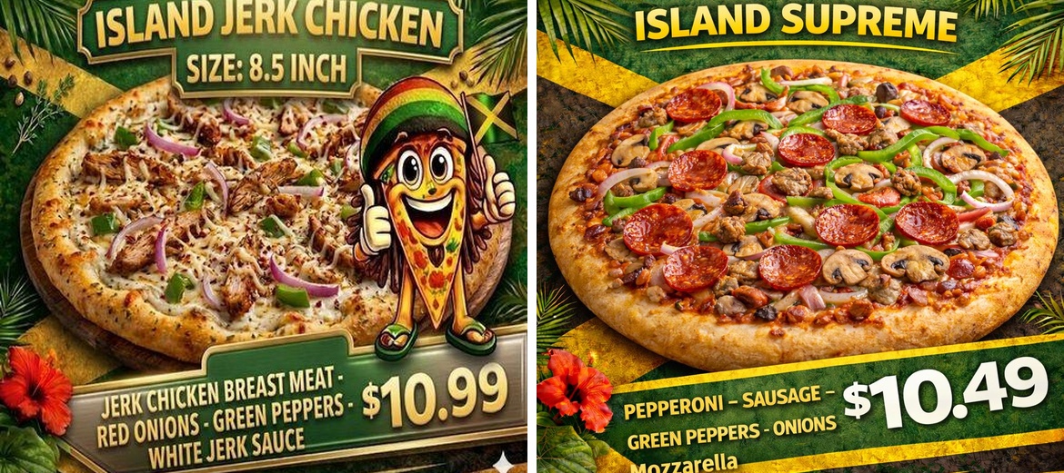 Hursefield Global LLC H-OZ Pizza Menu